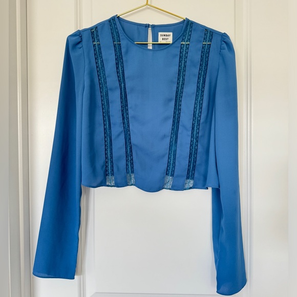 🌟3 for $15🌟 Aritzia Sunday Best Blue Blouse - Picture 5 of 5